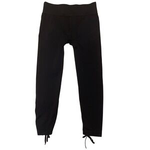 Soho Girls Black Leggings Criss Cross Tie Ankle Athletic‎ Yoga Pants Activewear